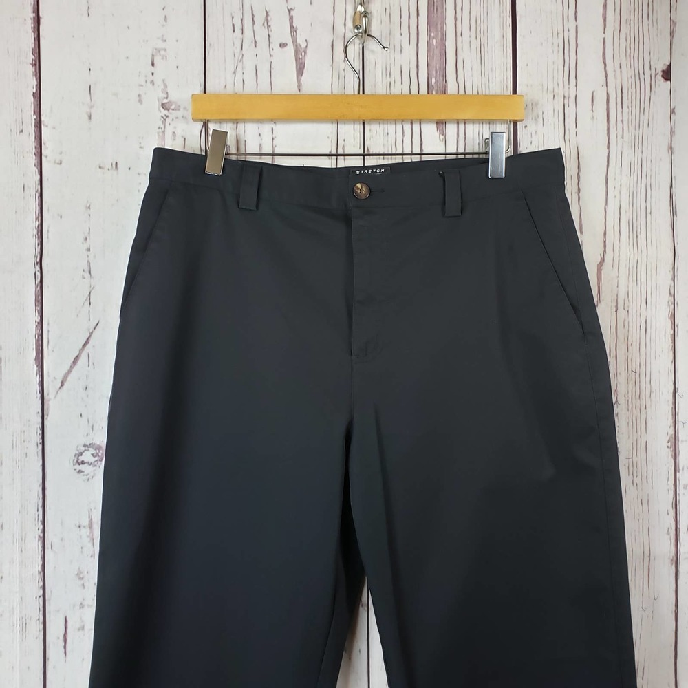 Adidas Climalite Pants Mens Size 34x32 Flat Front Stretch Straight Leg Black